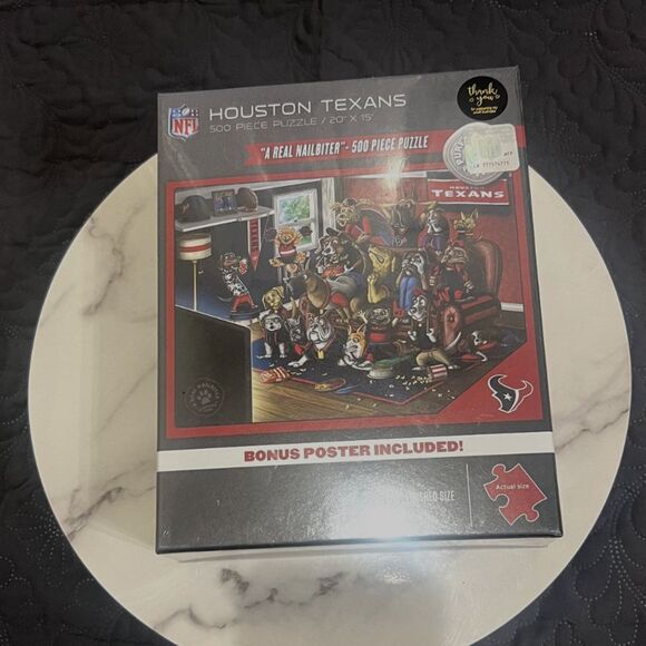 YouTheFan NFL Houston Texans Purebred Fans"A Real Nailbiter" Puzzle&Bonus Poster - Picture 4 of 7